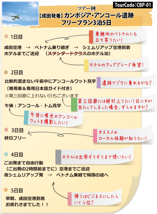 ツアー例:カンボジアアンコール遺跡フリープラン